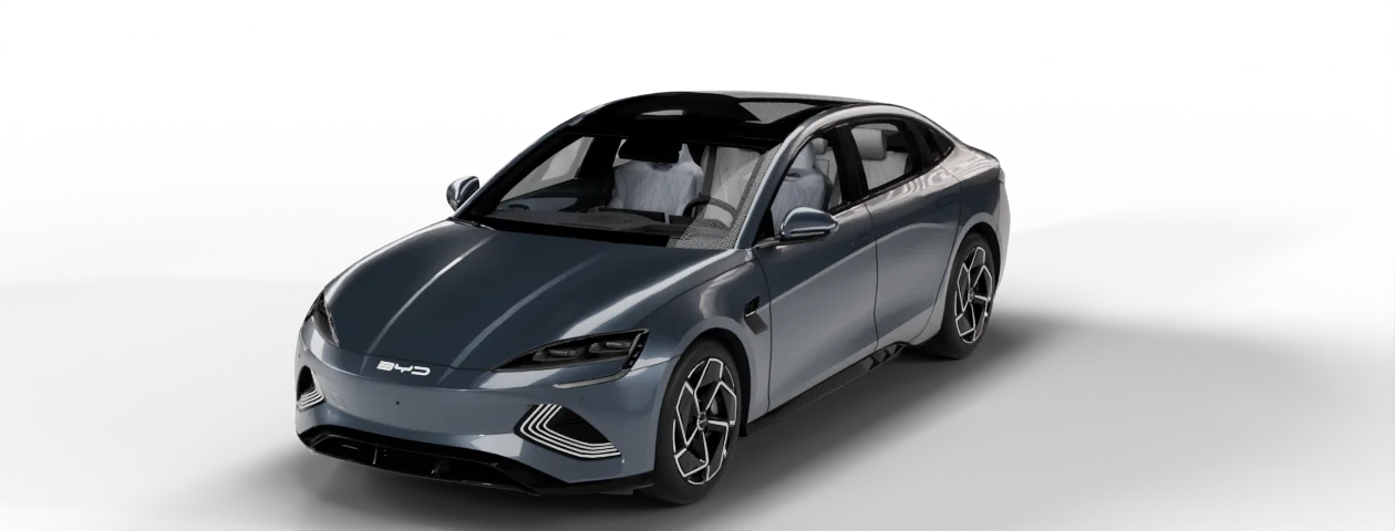 BYD Seal'in Yoldaş uygulamasındaki 360° çizimi, Atlantis grisi